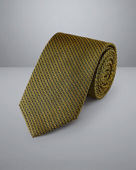 Patterned Silk Tie - Gold