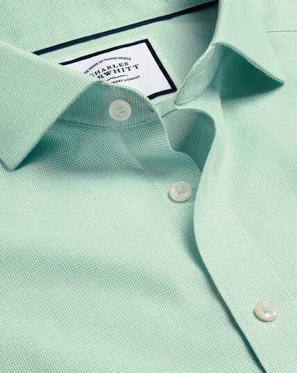 Cutaway Collar Non-Iron Ludgate Weave Shirt - Green