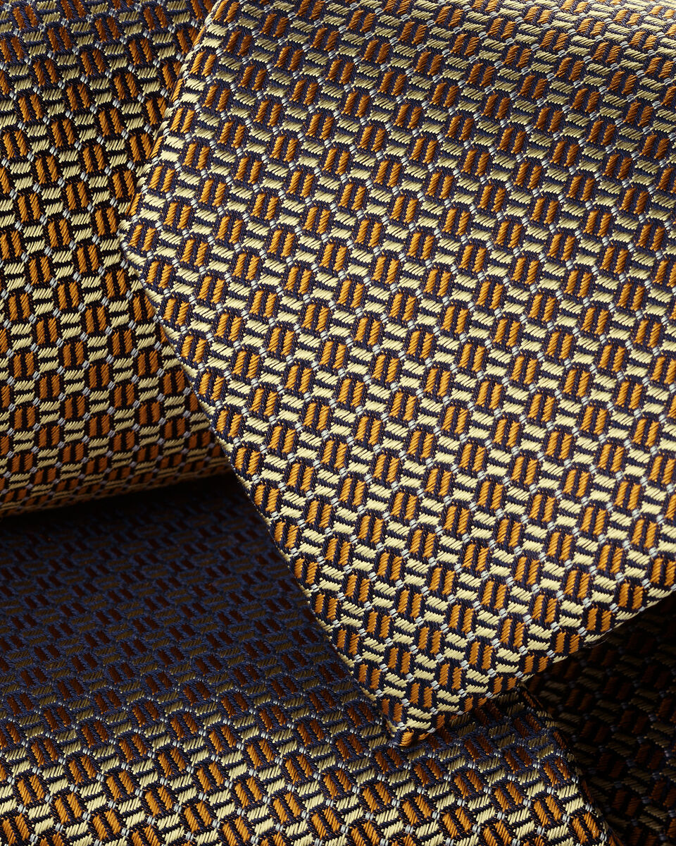 Silk Patterned Tie - Yellow
