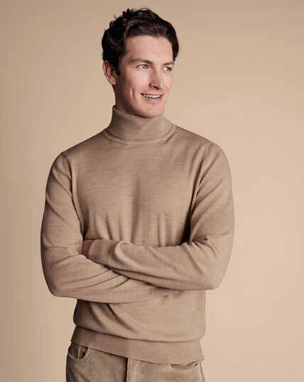 Merino Turtleneck Sweater - Oatmeal