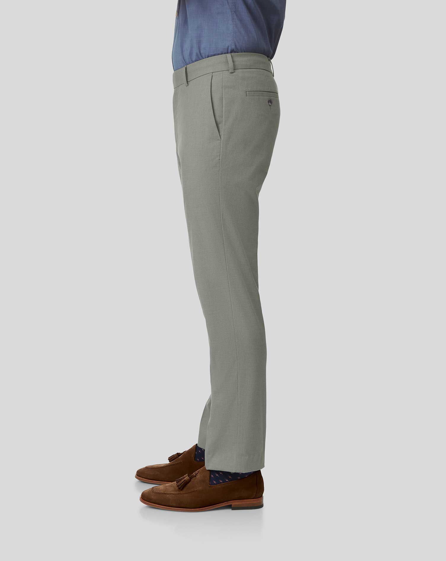 Non-Iron Stretch Trousers - Olive 