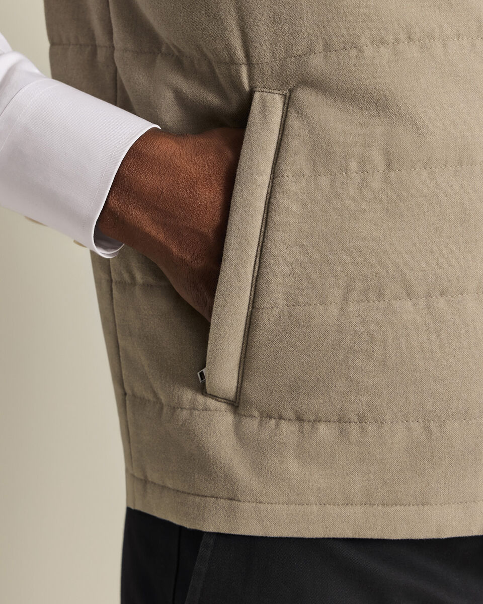 Steppweste aus Flanell&nbsp;- Taupe