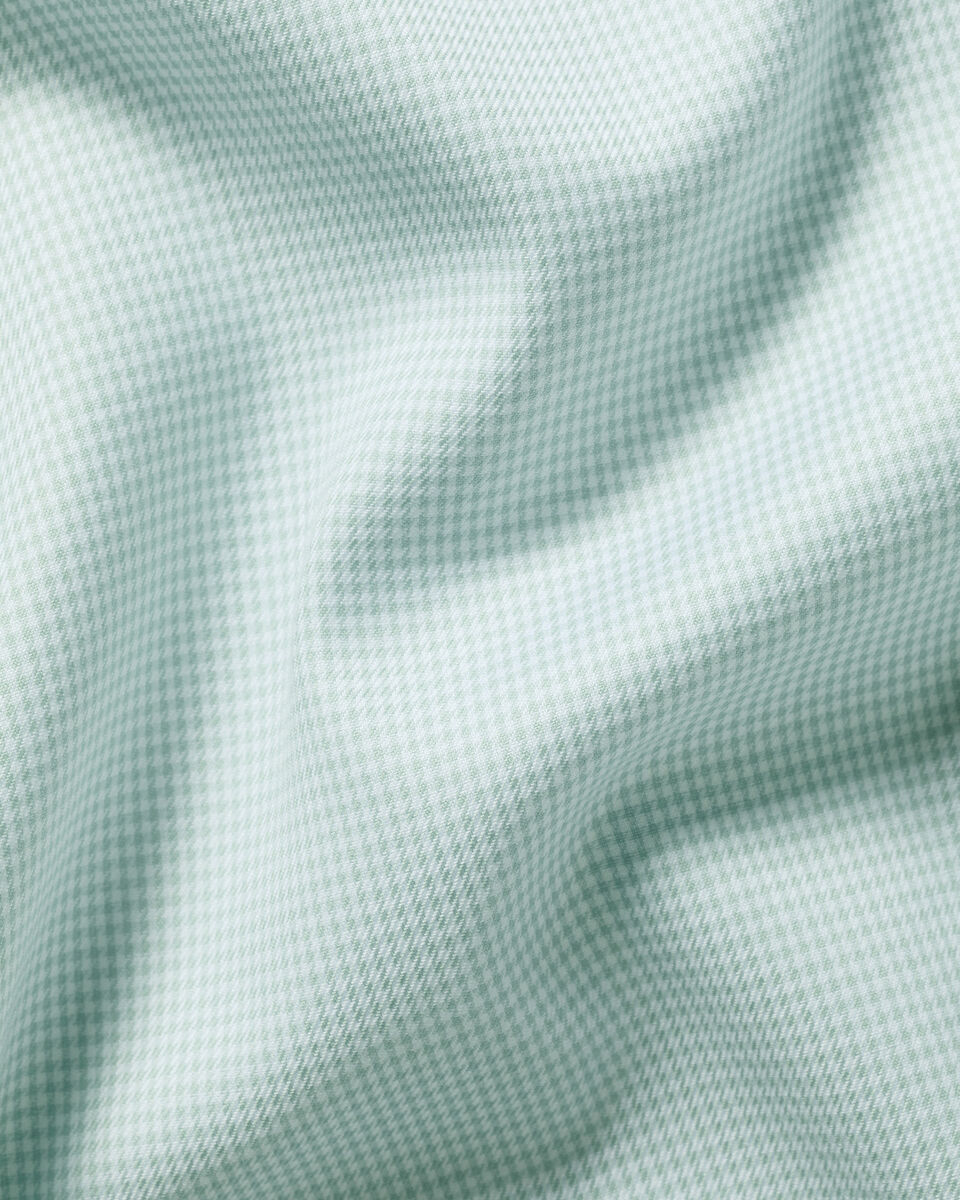 B&uuml;gelfreies Twill-Hemd mit Pupytooth-Muster - Gr&uuml;n