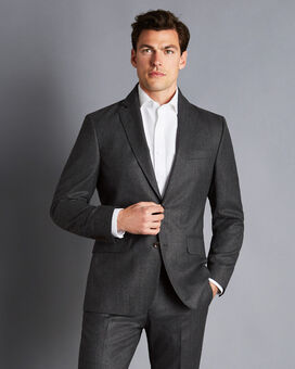 Italian Flannel Suit Jacket - Grey