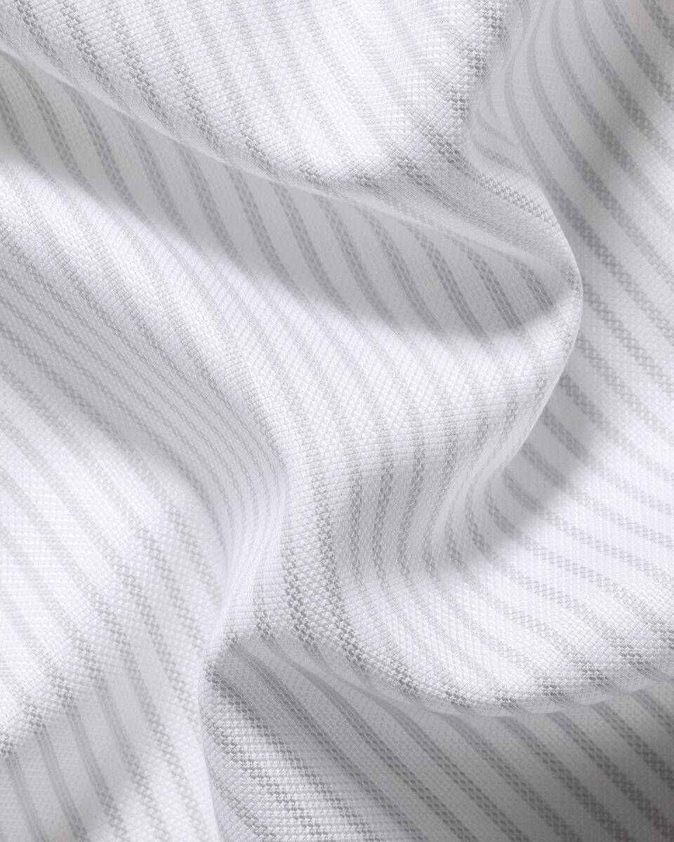 Non-Iron Royal Oxford Stripe Shirt - Silver Grey
