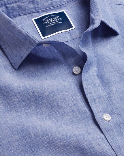 Pure Linen Shirt - Cobalt Blue