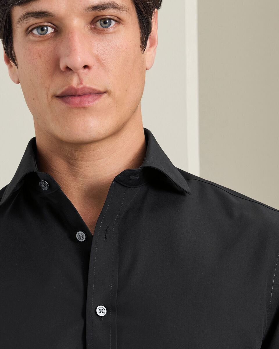 Non-Iron Stretch Poplin Shirt - Black