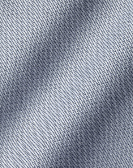 Semi-Spread Collar Egyptian Cotton Hampton Weave Shirt - Steel Blue