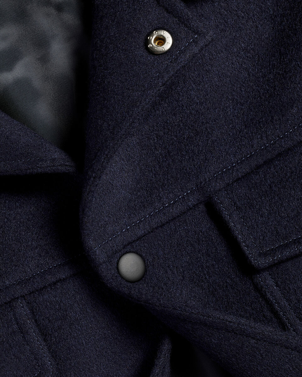 Veste Harrington en Laine - Bleu Marine