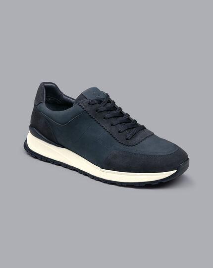 Nubuck and Suede Trainers - Steel Blue
