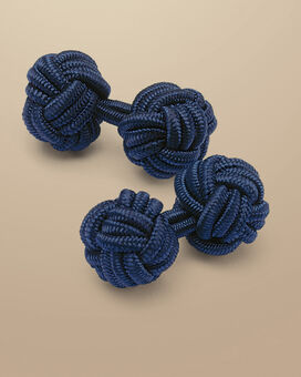 Knot Cufflinks - Indigo Blue