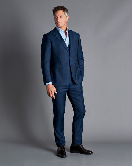 Natural Stretch Twill Suit Vest - Royal Blue