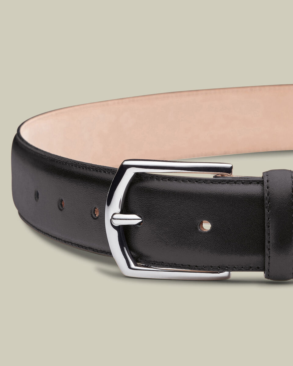 Made in England Leather Formal Belt - Black