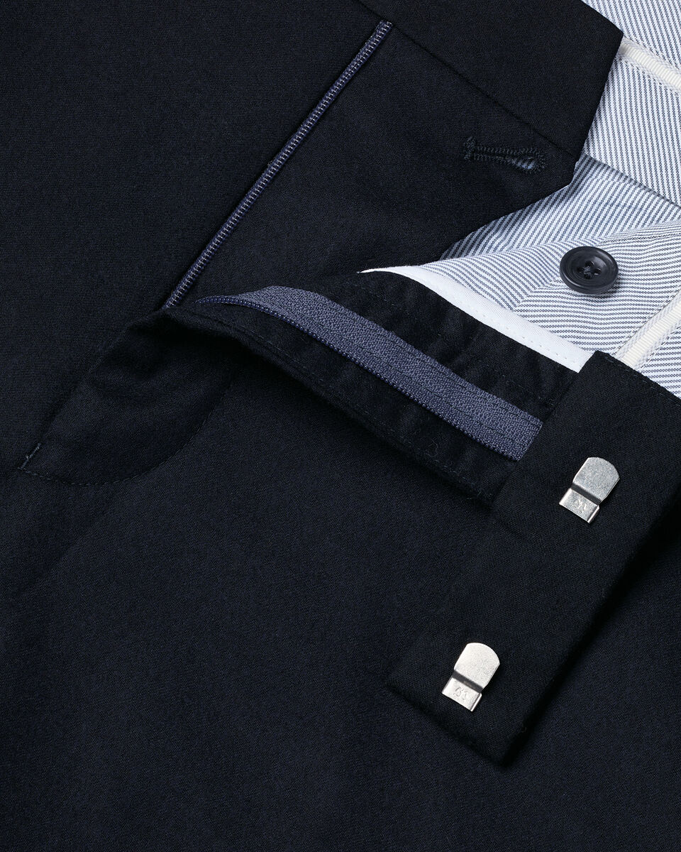 Italienische Anzughose aus Flanell&nbsp;- Marineblau