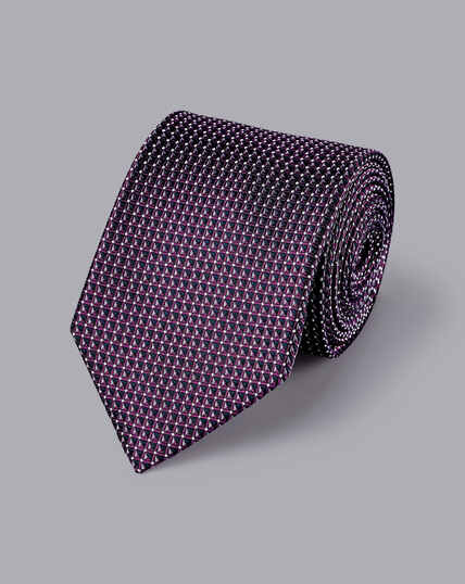 Schmutzabweisende Krawatte aus Seide mit Muster - Violett
