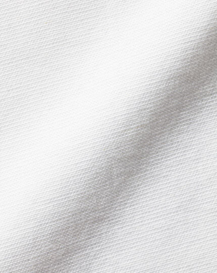 Cotton Linen Oxford Short Sleeve Shirt - White