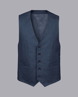 Texture Suit Waistcoat - Denim Blue