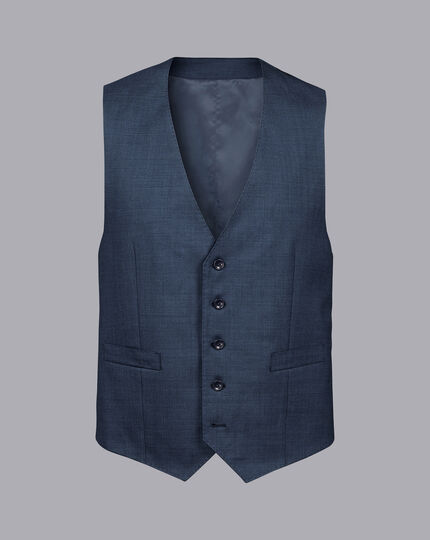 Texture Suit Waistcoat - Denim Blue