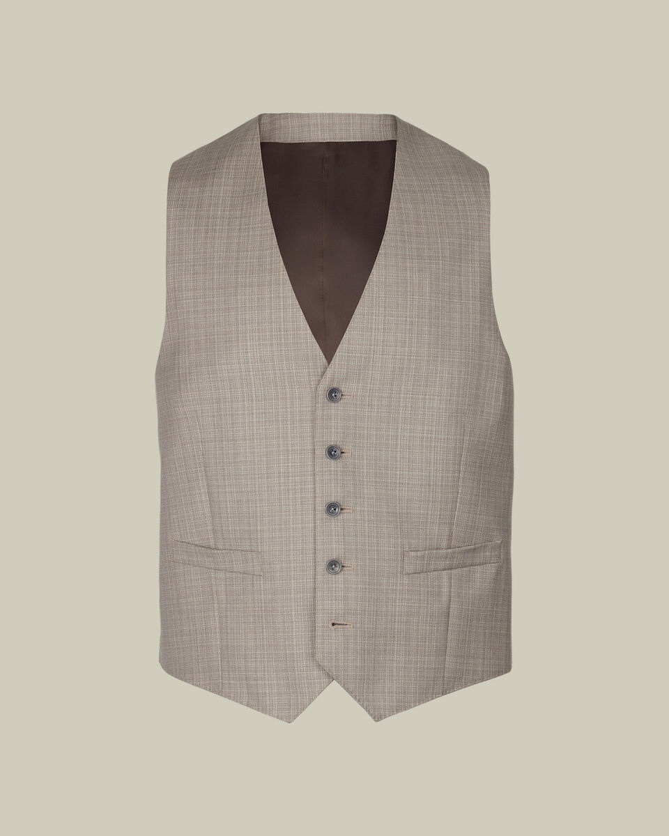 Italian Luxury Suit Waistcoat - Taupe