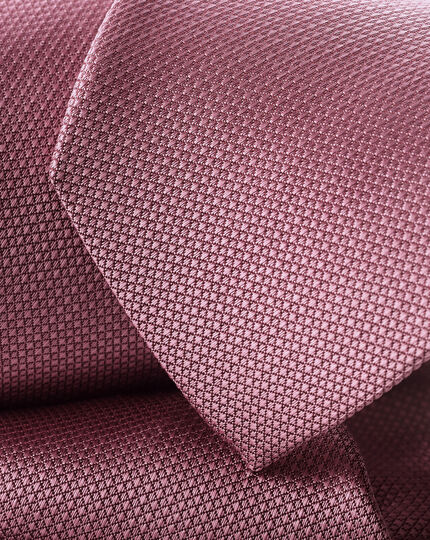 Stain Resistant Silk Tie - Dark Pink