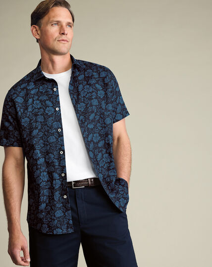 slim fit dress slacks Men's Utility Short Sleeve Shirt - Smith in Light Fatigue Cotton Twill Medium main image 1