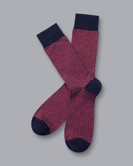 Socken mit Winkelmuster - Pink & Marineblau