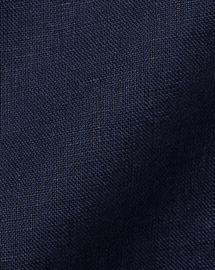 Kurzarmhemd aus reinem Leinen - Marineblau