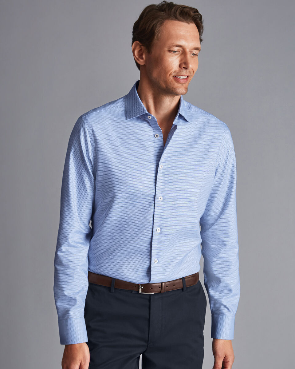 Chemise Femme Charles Tyrwhitt En Coton Bleu - Taille UK6 - Manches Longues - Très Bon état