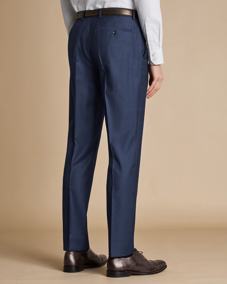 Natural Stretch Twill Suit Pants - Indigo Blue