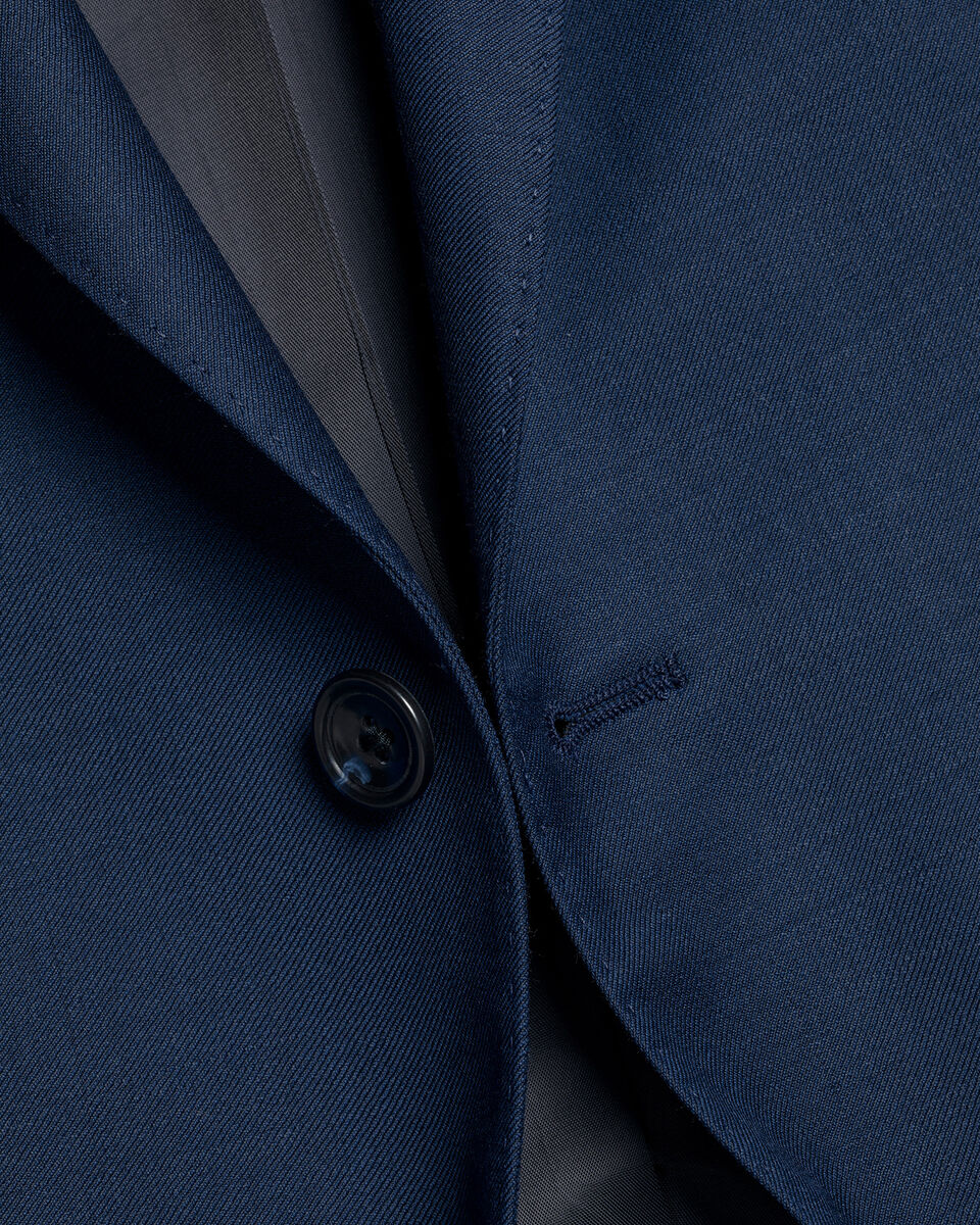 Natural Stretch Twill Suit Jacket - Royal Blue | Charles Tyrwhitt
