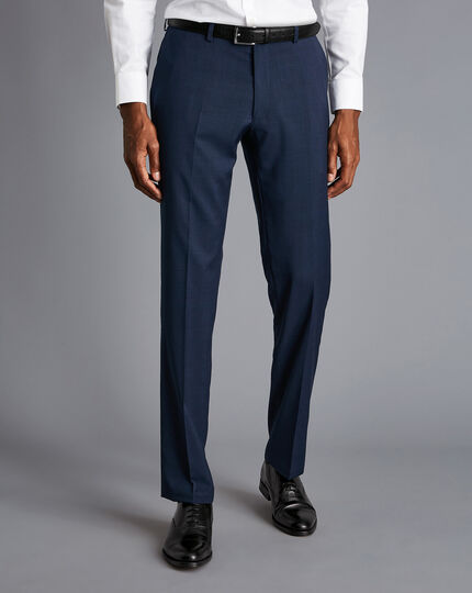 Pindot Travel Suit Trousers - French Blue