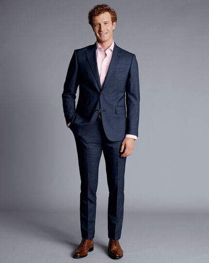 Texture Suit Jacket - Denim Blue