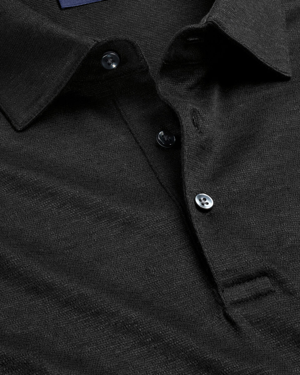 Linen Polo - Black
