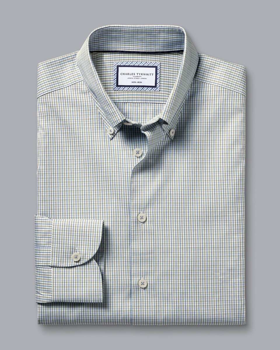 Chemise Oxford Boutonnée à Carreaux Vert/blanc - Manches Longues - Taille XL - AIGLE - NEUVE Sans étiquette