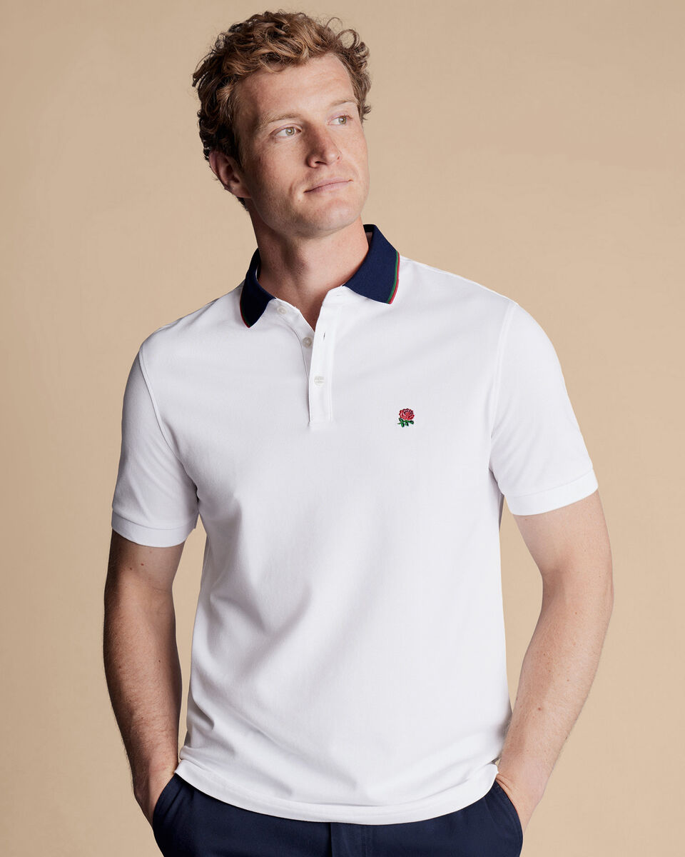 Polo En Piqué England Rugby - Blanc | Charles Tyrwhitt