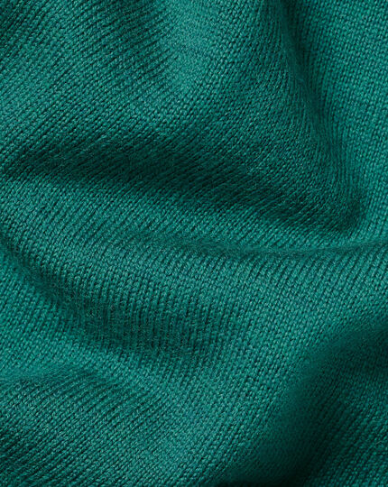 Merino V-Neck Sweater - Teal Green