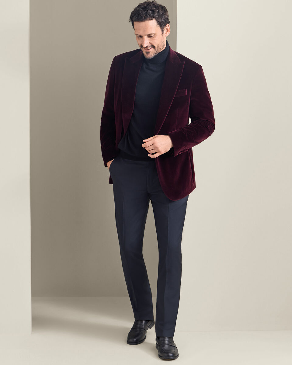 Velvet Italian Jacket - Burgundy