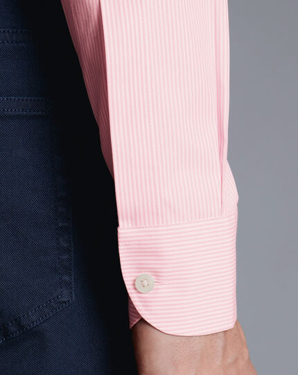 Bügelfreies Oxfordhemd mit und Streifen - Rosa