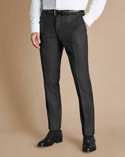Ultimate Performance End-on-End Suit Trousers - Charcoal Grey