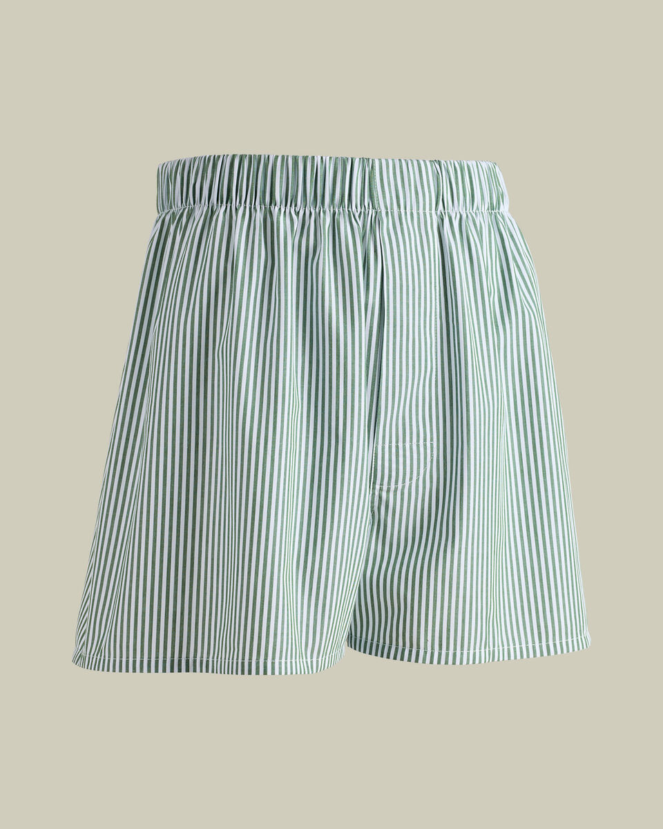 Woven Stripe Boxers - Green & White