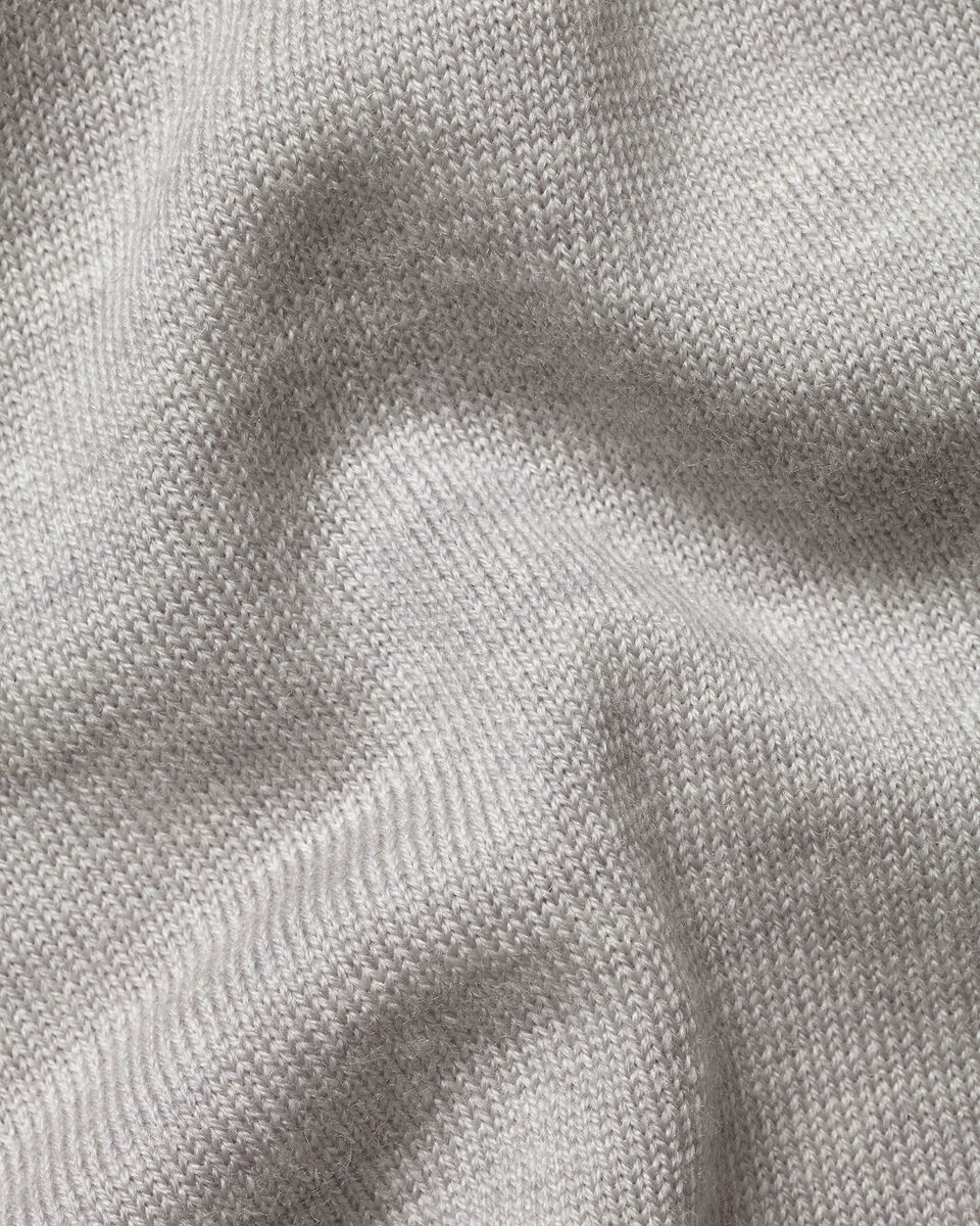 Pull &agrave; col zipp&eacute; en m&eacute;rinos - Argent