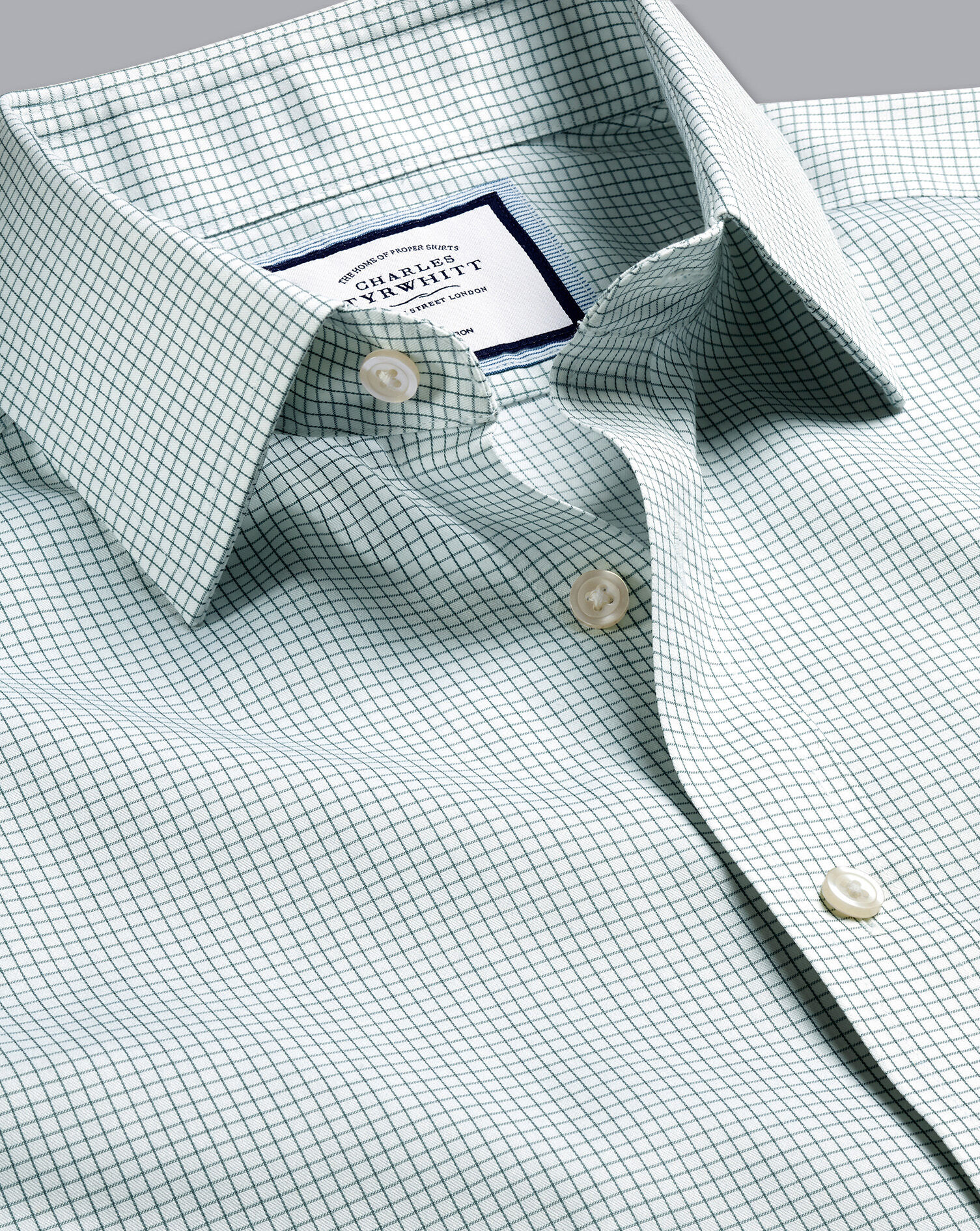 Non-Iron Twill Mini Grid Check Shirt 