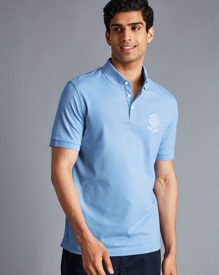 LIMITED EDITION England Rugby Heritage Rose Pique Polo - Sky