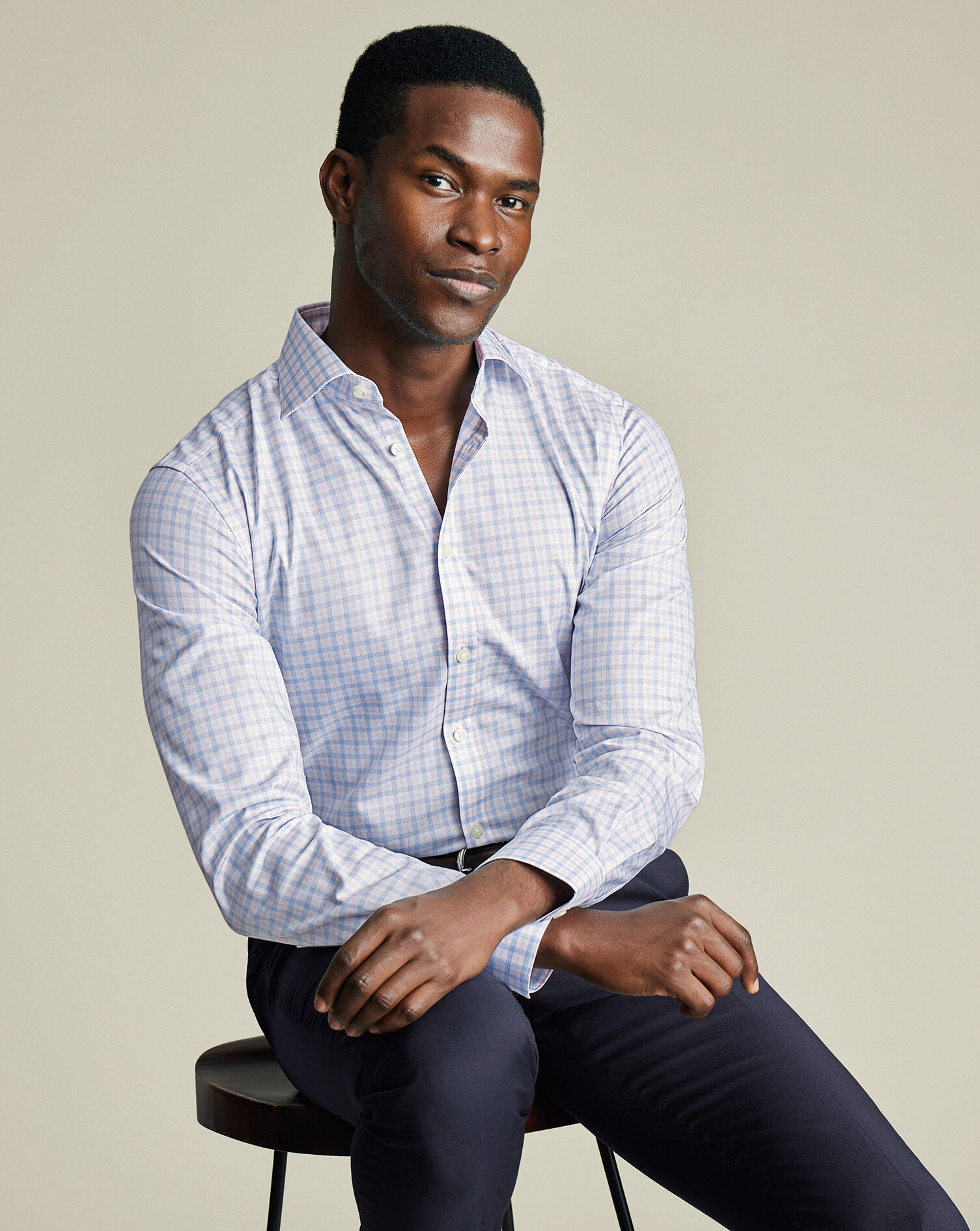 Luxury Check Shirt - Pink & Sky | Charles Tyrwhitt US