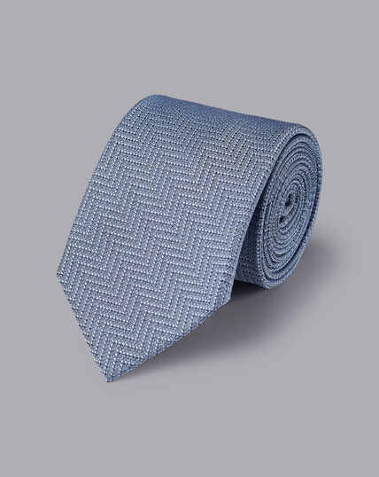 Schmutzabweisende Krawatte aus Seide - Indigoblau