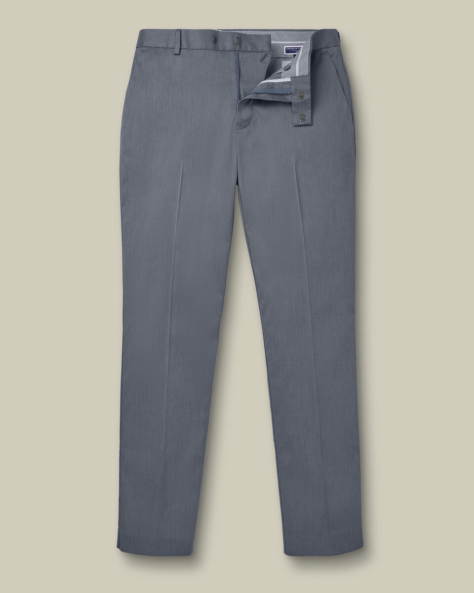 Smart Textured Pants - Steel Blue
