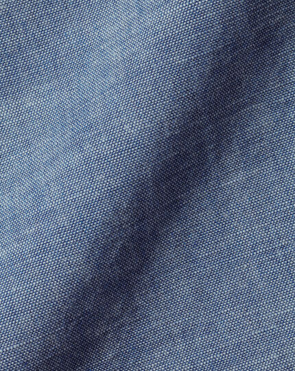 Button-Down Collar Chambray Shirt - Indigo Blue