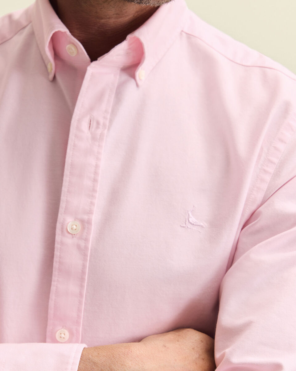 Button-Down Stretch Washed Oxford Shirt - Light Pink