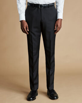 Natural Stretch Twill Suit Pants - Black