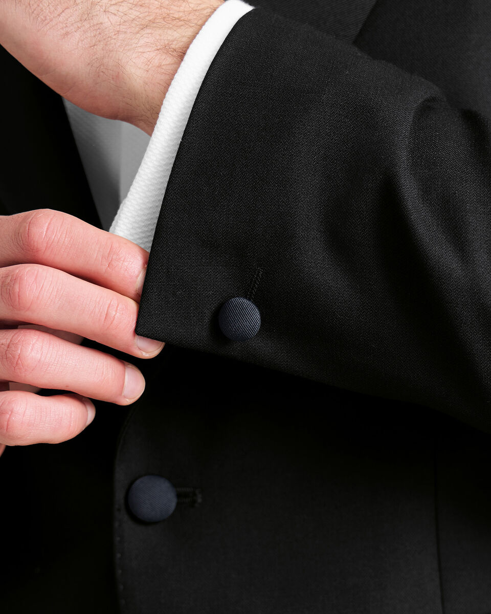 Peak Lapel Dinner Suit Jacket - Black